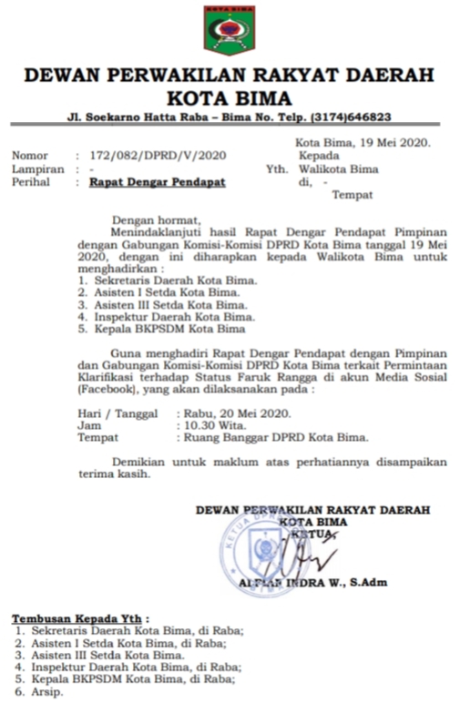 RDP DPRD Kota Bima Terkait Status FB Warga, Gejala Bapernya Wakil Rakyat di Medsos