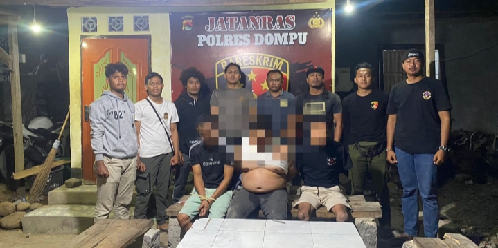 Tim Jatanras Polres Dompu Tangkap Tiga Buronan Polresta Mataram di Hotel Sahab Dompu